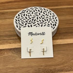✨ Madewell Zigzag Earring Set, 2 Pairs, Gold